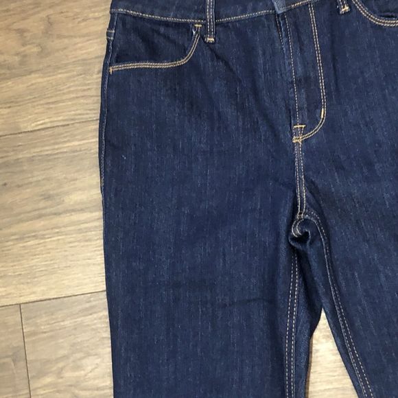 Old Navy Flare Jeans Women's 4 Regular Blue Mid Rise Frayed Hem Dark Wash - Picture 9 of 9